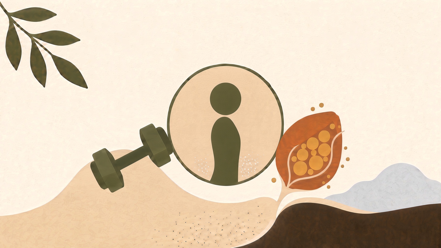 Person, dumbbell and fat-tissue illustration representing midlife body changes.